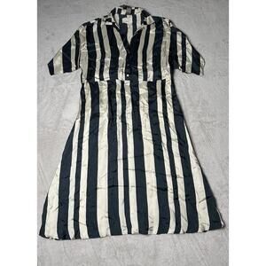 Diega Women’s Button Front Maxi Striped Boho Sleeve Dress Cocktail Size Small